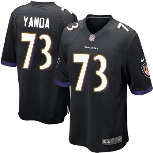 Men's Game Marshal Yanda Nike Jersey Black Alternate - #73 NFL Baltimore Ravens